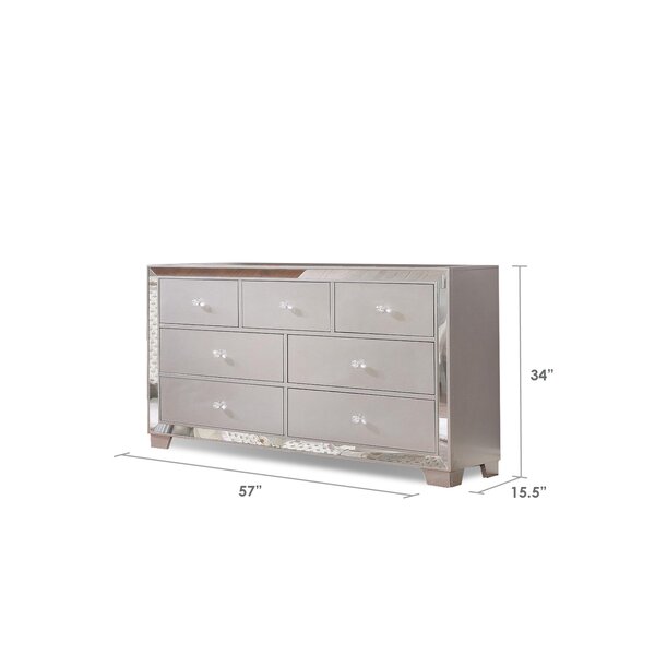 Bella Esprit Belisa 7 Drawer 57'' W Double Dresser with Mirror